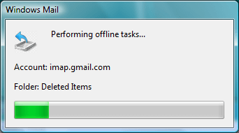 Windows Mail Performing offline tasks...